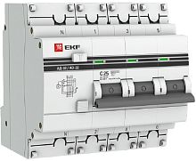 Автомат дифференциального тока АВДТ EKF PROxima АД-32 4п 25А 100мА 4,5кА C тип AC картинка